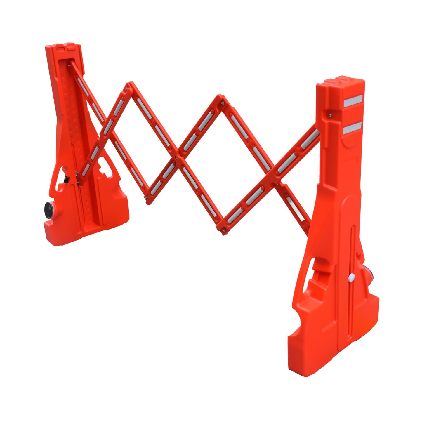 Pittman 6 ft Ultra Portable Lightweight Gate Barricade, 36" High Red and Reflective White Plastic Safety Barrier with Easy Carry Handles and Water Fillable Legs (763657)