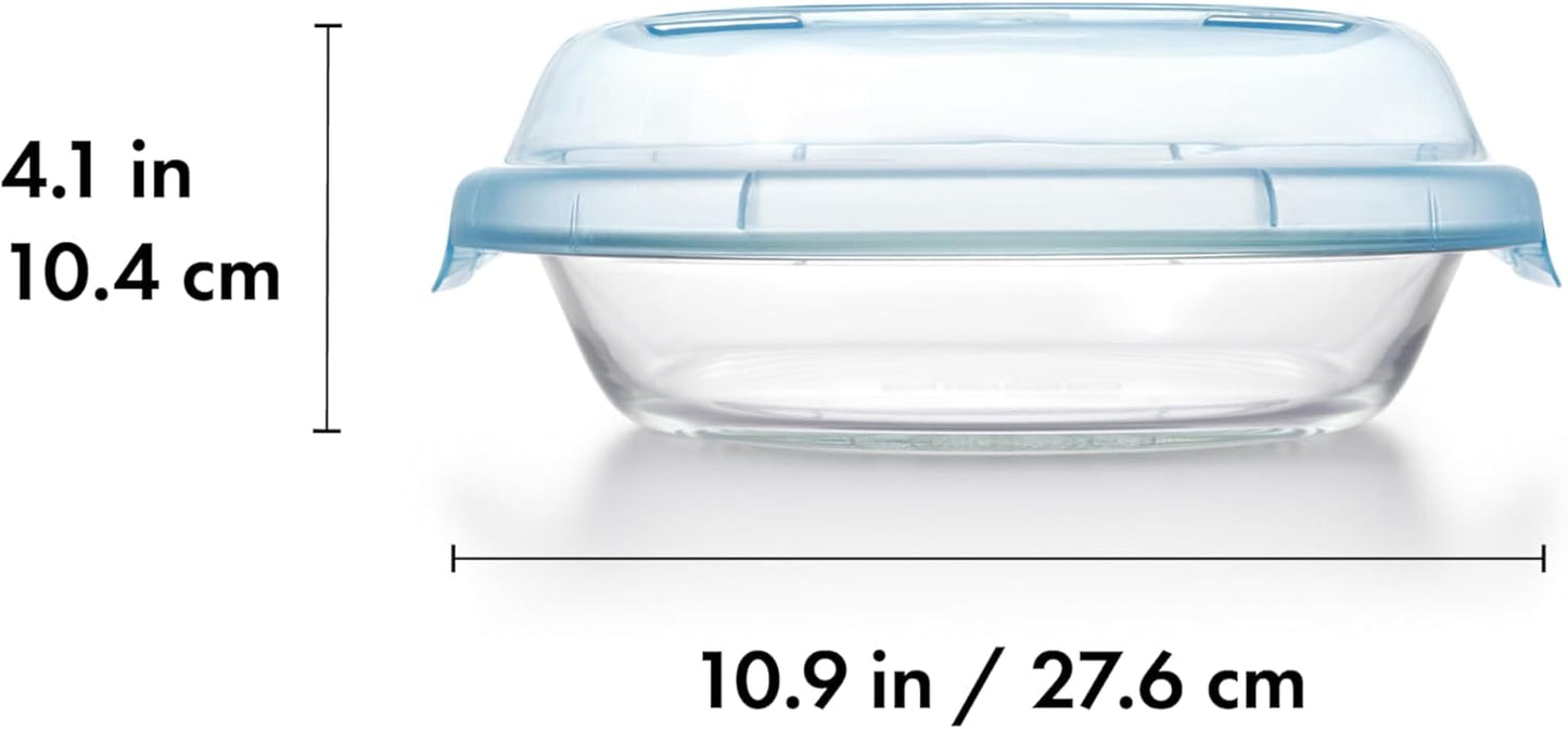 OXO Good Grips Glass Pie Plate with Lid - Durable, Oven-Safe Design for Perfect Baking