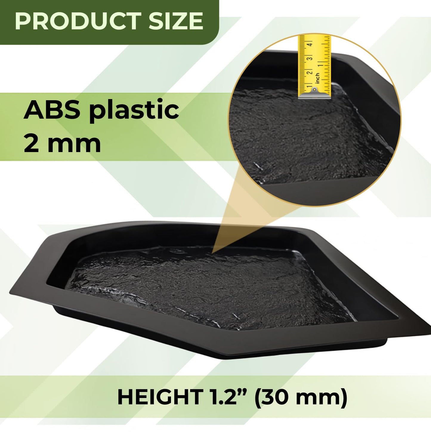 Betonex 6 pcs Flagstone Molds ABS 2mm Cement Mold - Paver Mold Reusable - Casting Pathmaker Garden Pathmate Pavement Precast Concrete Molds and Forms Walkway