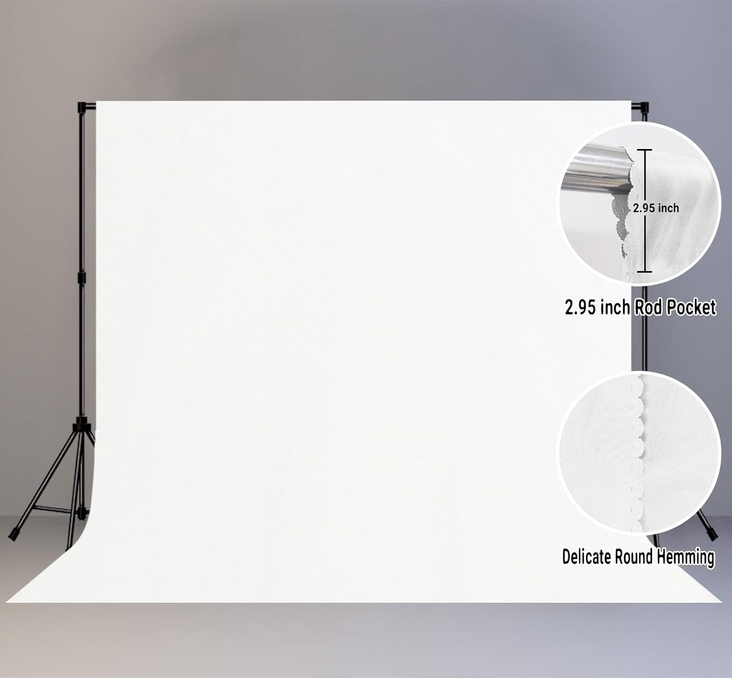 LYLYCTY 10x10FT White Large Screen Backdrop for Photography Zoom Meeting, Game Live Steaming and Photo Studio Shooting