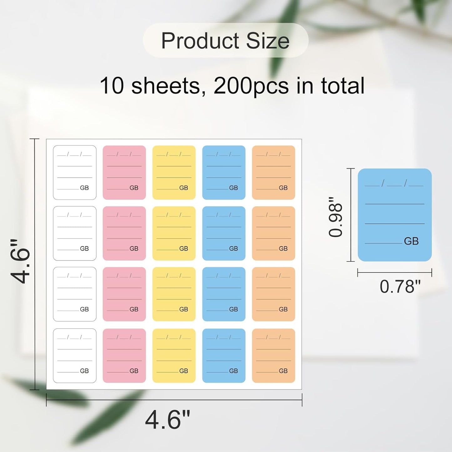 YEWROXY 200PCS Writable(0.98"x0.78") SD Card Labels, Stick-On Camera Memory Card Labels for Photographers,Multi-Color