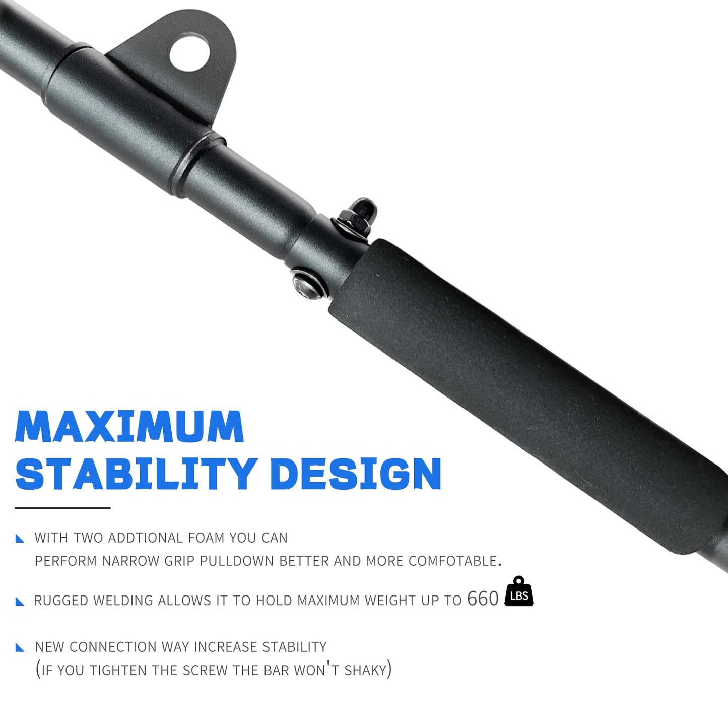 Berufexp Rotating LAT Pull Down Bar 39.4'' LAT Pulldown Attachments for Pulley System Gym Cable Machine LAT Pull Down Machine, LAT Pulldown Bar Cable Machine Attachment Cable Attachments for Gym