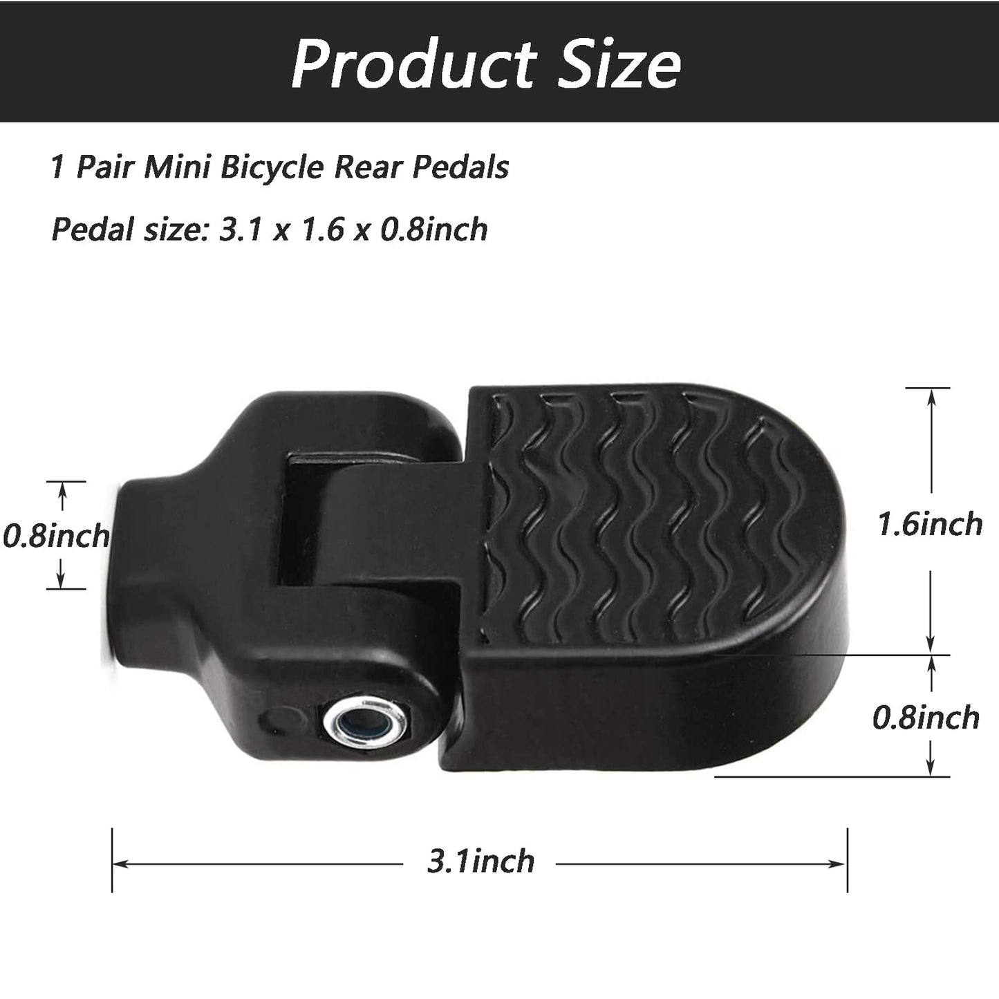LOOEEL 1 Pair Mini Bicycle Rear Pedals Folding Rear Seat Footrest Pedals Cycling Accessories for Mountain Bike,Folding Bicycle