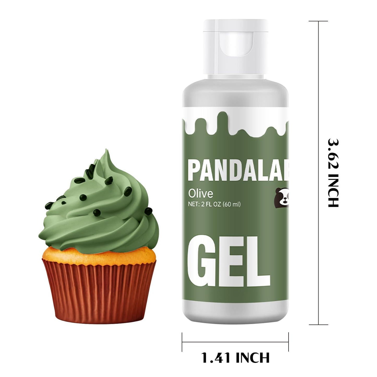Pandalab Olive Gel Food Coloring - High Concentrated 2 Ounce Dye for Baking, Icing, and Slime
