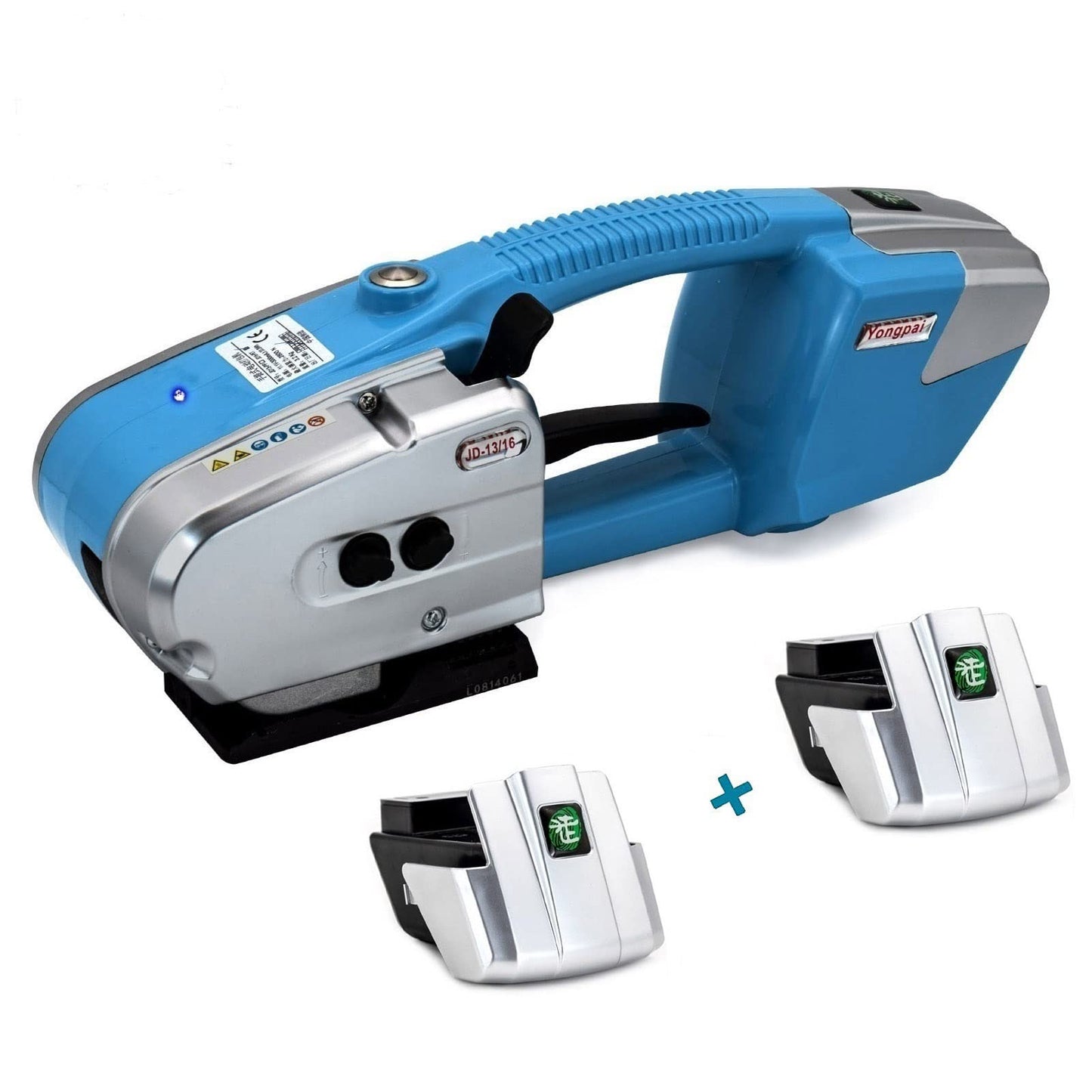 CAPTOK Electric Strapping Machine for 1/2-5/8 Inch Wide PP/PET Strap - Automatic Tool With 4000mAh Two Battery Hot Melting Box Pallet Packaging Baler Powered Banding Tools