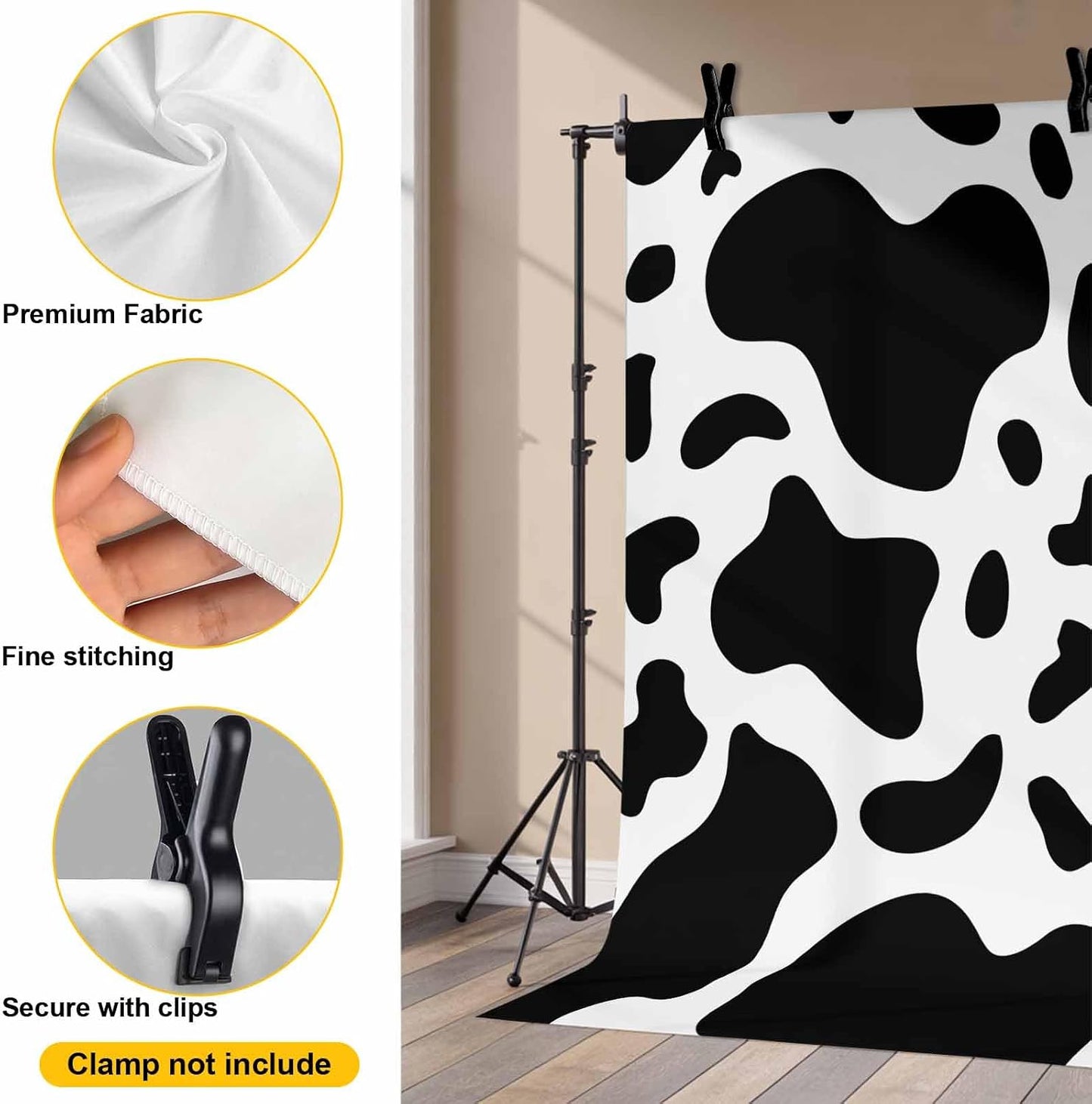 Vyrn Klynt Decor,12x8ft Abstract Dairy Cattle Cow Skin Texture Photography Backdrop for Portrait Photo,Photoshoot
