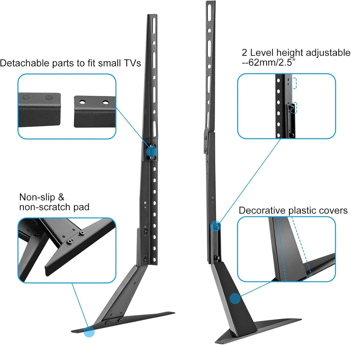 suptek 22-65 inches 800x400mm 110lbs Universal TV Stand Table Top Replacement TV Legs for LCD Flat&Curved Screen TV