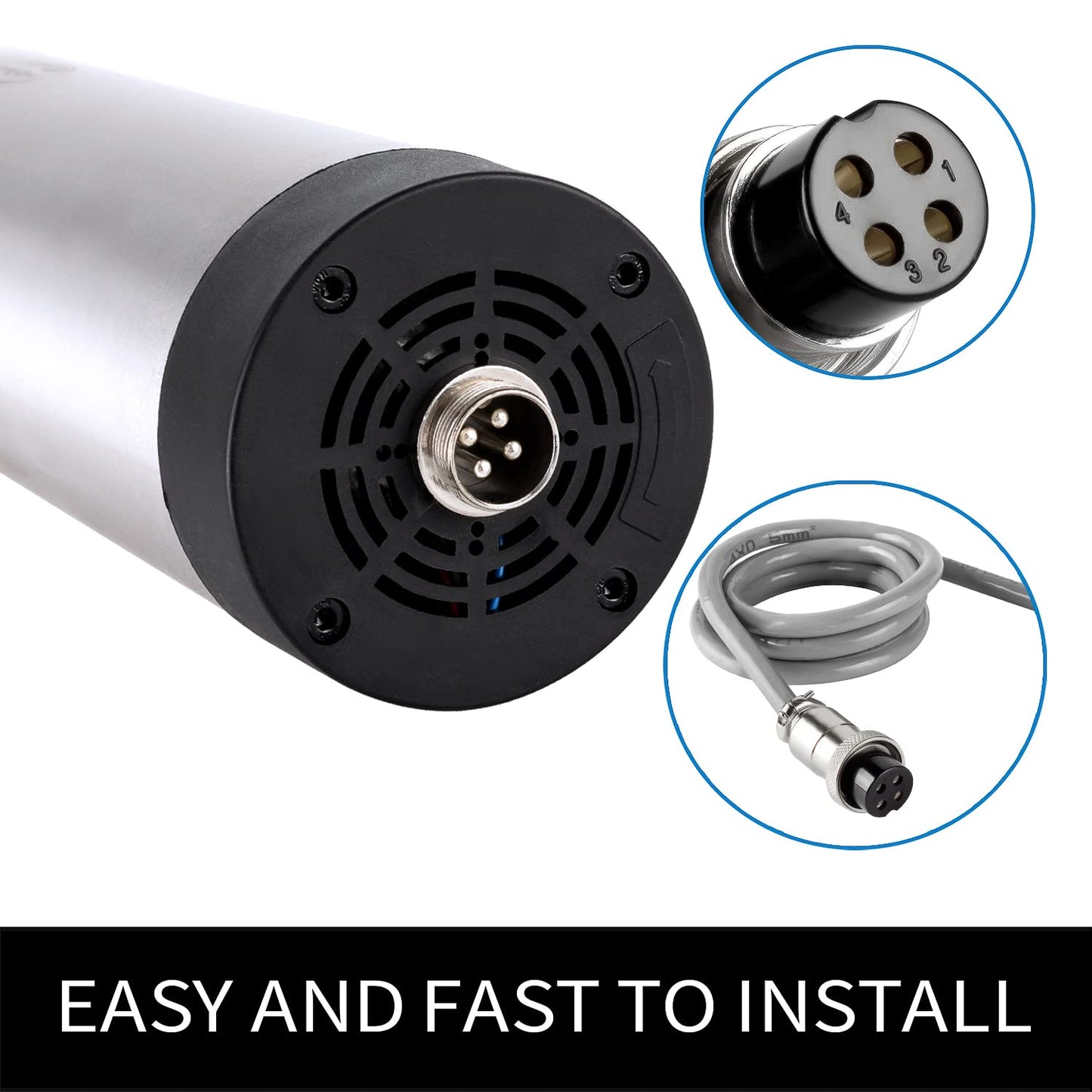 CNC Spindle Motor Kits, 110V 1.5KW Air Cooled Spindle CNC Spindle +110V 1.5KW VFD+Φ65mm Clamp Mount +Collet Set ER11+ Wires+ Wrenches for CNC Router Machine