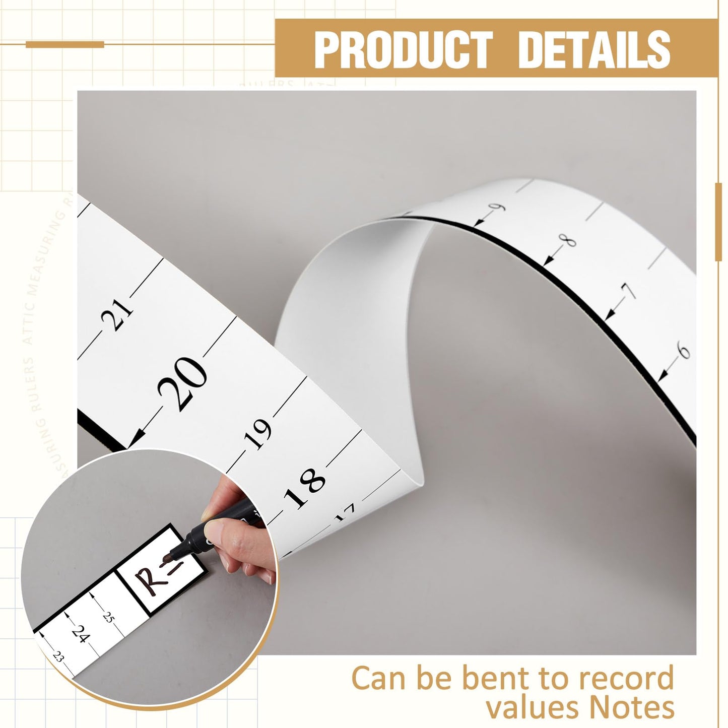 Saysurey Attic Measuring Rulers (Case of 1000), 25 Inch, Card Stock, Attic Insulation R-Value Ruler for Insulators Ceiling Insulation