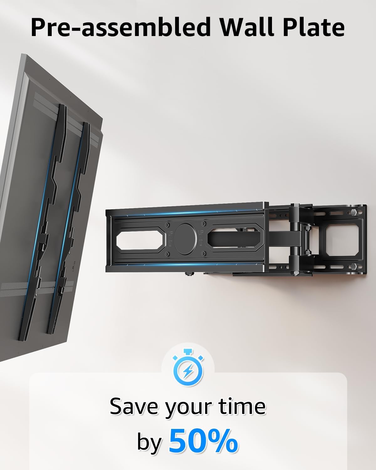 MOUNTUP 32-65 inch Screen/LED/4K 16 400X400mm, 99lbs EconoMe TV Wall Mount for Most Flat TVs, TV Mount with Swivel