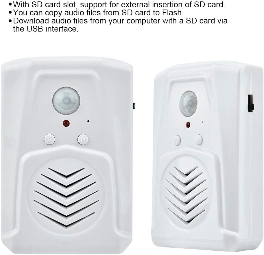 Dioche MP3 4m USB/Battery Powered Motion Sensor Alarm Doorbell - Audio Player with Infrared Induction, Detection