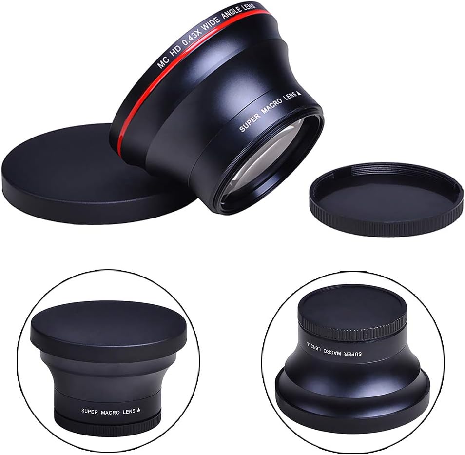 Tectra 58MM 0.43x T7 T7i T6i T6s T6 SL2 SL3 70D 77D 80D 1100D 700D 650D 600D 550D 300D 100D Professional HD Wide Angle