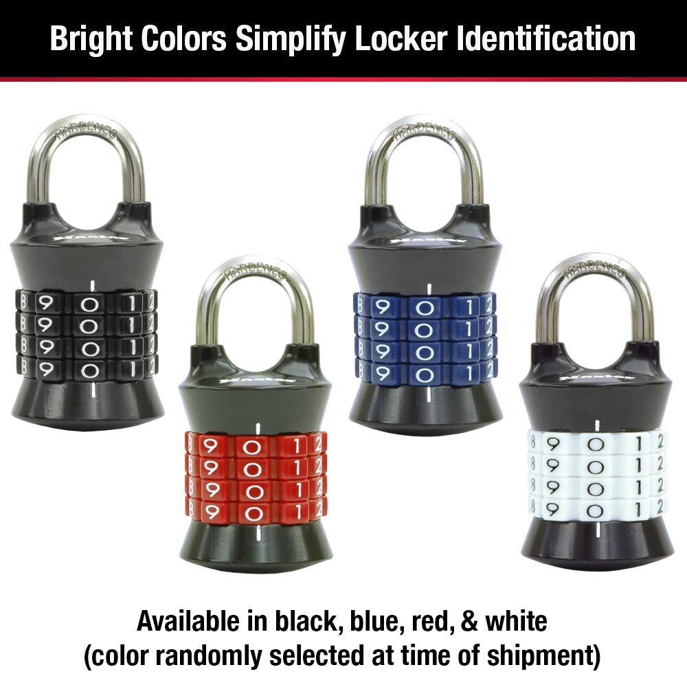 Master Lock Combination Lock, Set Your Own Combination Lock for Gym and School Lockers, Indoor Combo Padlock, Colors May Vary, 1535D