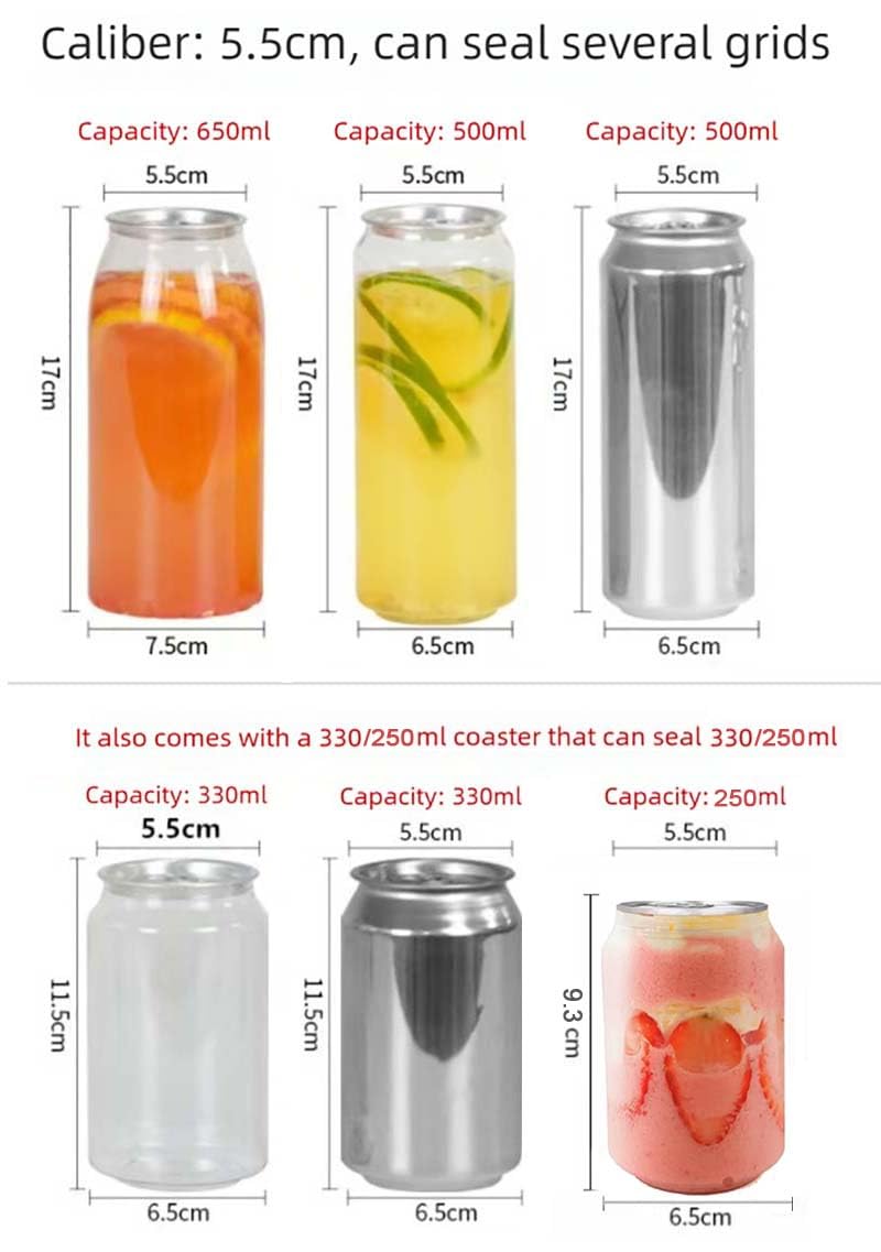 Automatic Commercial Can Sealer Machine, Roller Rotates Bottle Won't Rotate - Soda Can Seaming Machine, Height Adjustable, Electric Bottle Sealer Machine for Plastic Aluminum Beer Can (5.5cm in Diam.)