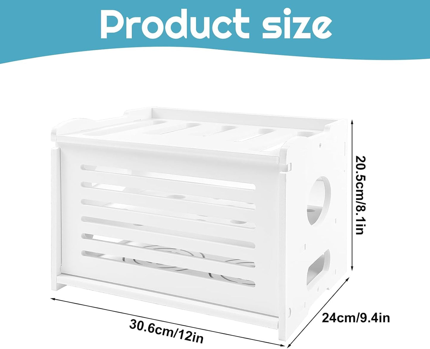 Wensdr Upgrade Router Shelf Storage, Networking Router Stand, Freestand & Wall Mounted Router Storage Box, Modem Cable