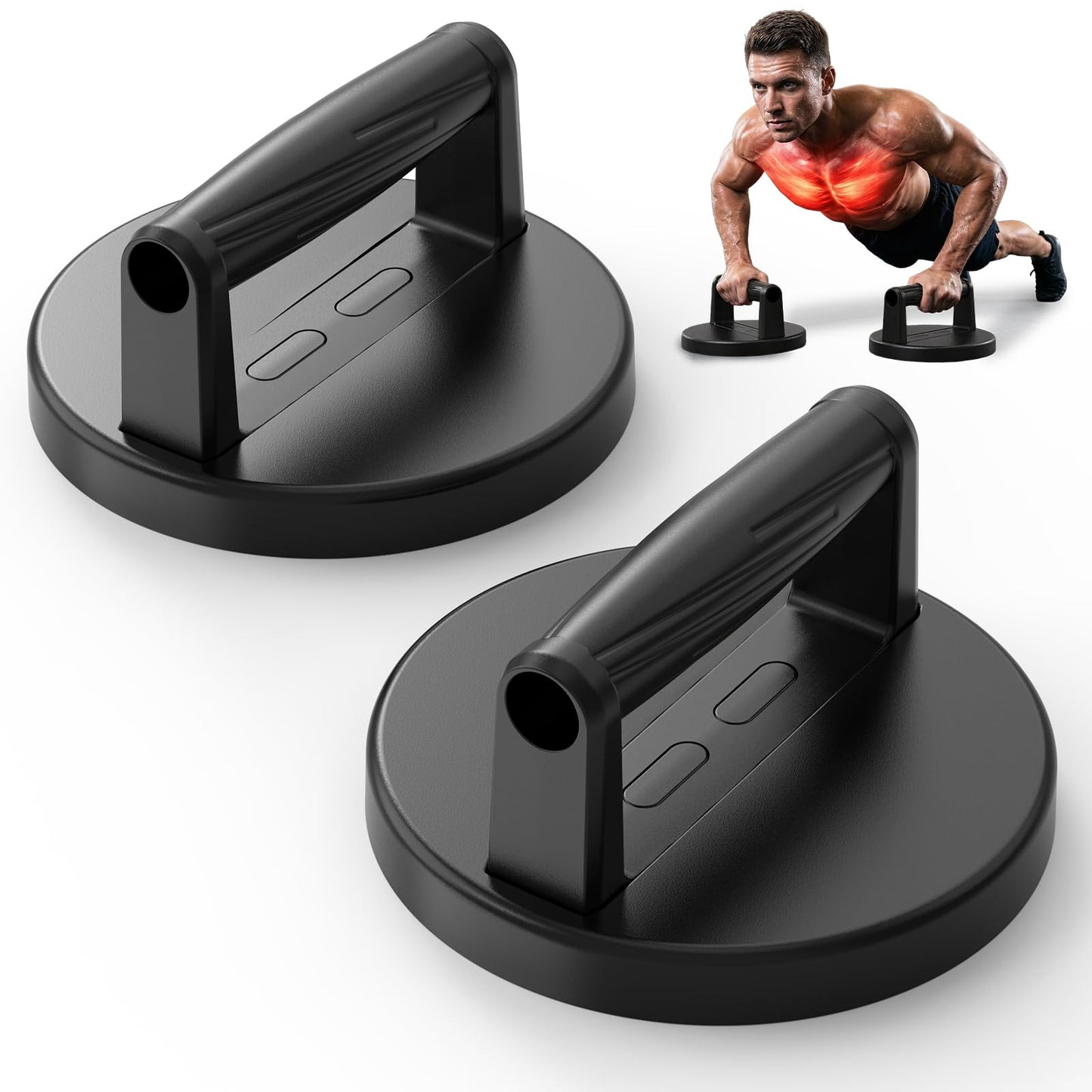 JLoibao Push Up Bars Strength Training Equipment, Ergonomic Grips, 7.48" Base for Increased Stability, Home Gym Equipment, Push Up Stands Handle for Floor Workouts ﻿