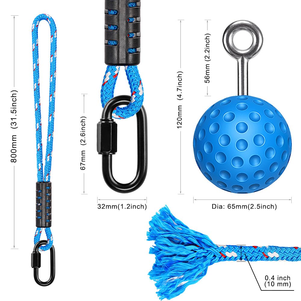 SELEWARE Pull Up Power Ball Hold Grips Durable Non-Slip Hand Grips Strength Trainer Exerciser for Bouldering, Pull-up, Kettlebells, Fitness, Workout Climbing, Blue (2 Pack)
