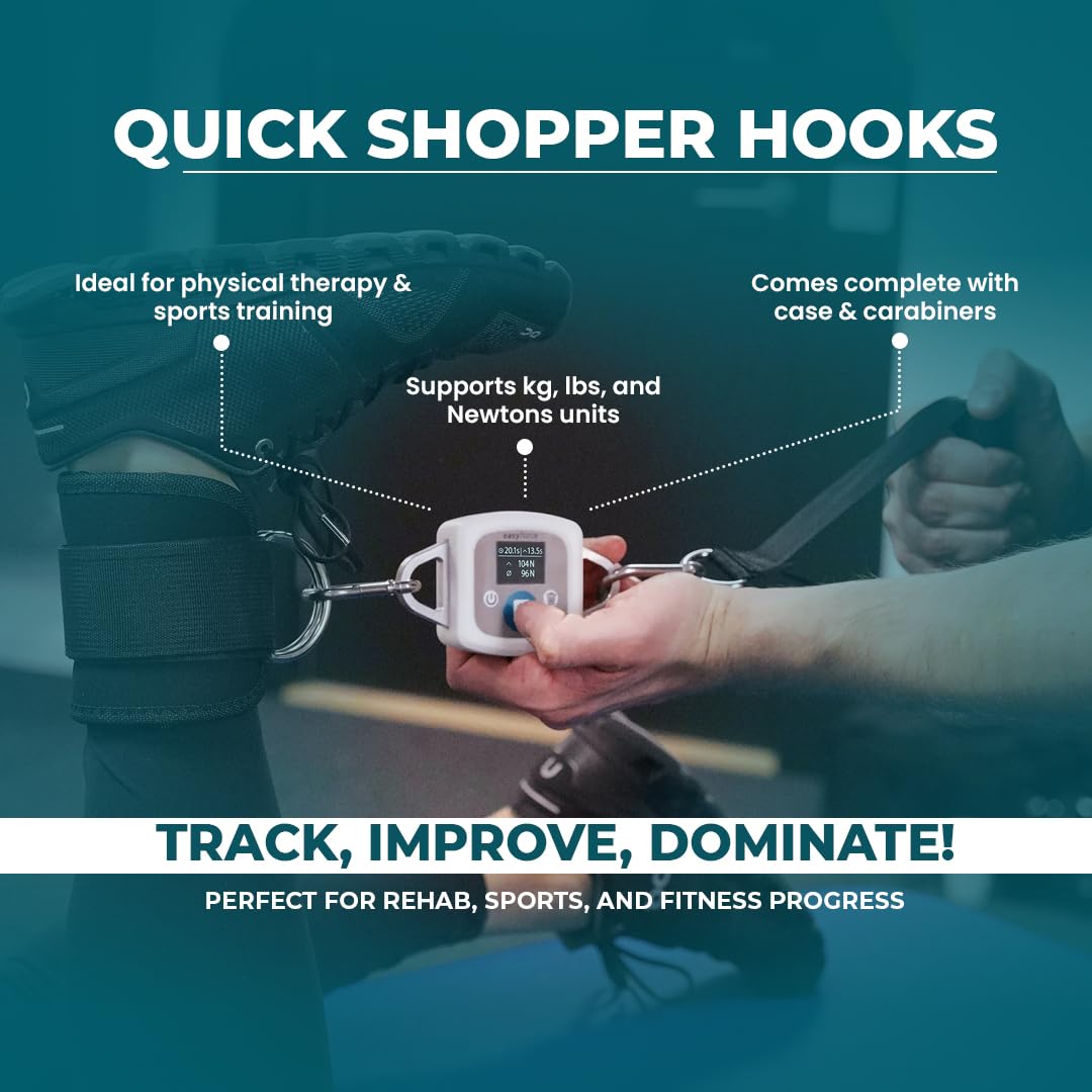 EasyForce® Digital Dynamometer - Precision Muscle Strength Assessment for Rehabilitation, Clinically Proven Accuracy, Monitoring Progress, Measure Grip Strength for Fitness and Health.