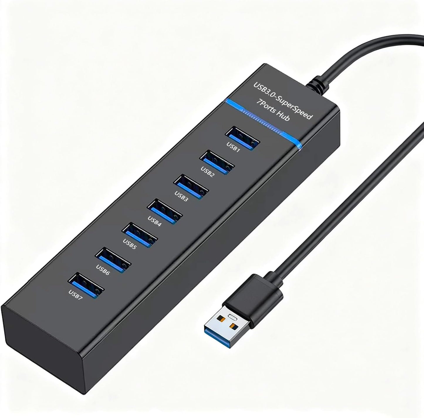 Siawclub USB3.0 7-Port Upgraded Hub, USB Extender Splitter, Multi Device Docking Station Compatible with MacBook