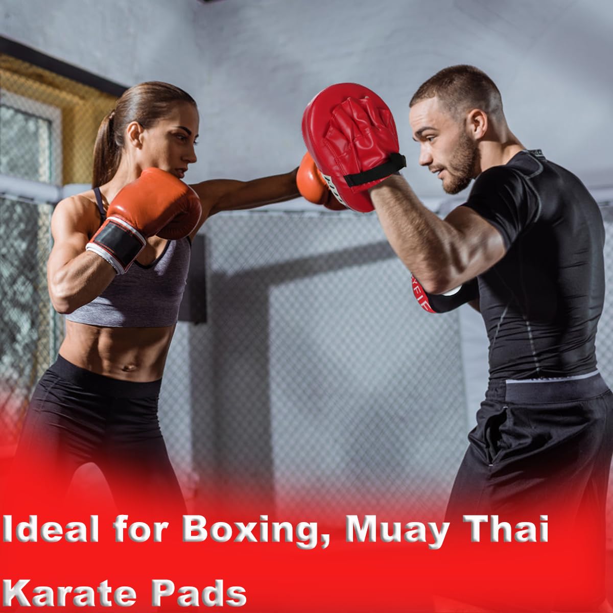 Boxing Pads Curved Focus Punching Mitts Training Hand Target Pads Gloves Training Focus Pads for Kickboxing, Karate, Muay Thai Kick, Sparring, Dojo, Martial Arts Punch Mitts for Kids, Men, Women