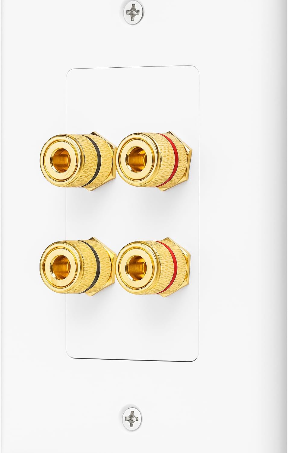2 Setup DIYTECH Speaker Wall Plate, Home Theater Wall Plate, Gold Plated Binding Posts, for Home Theater
