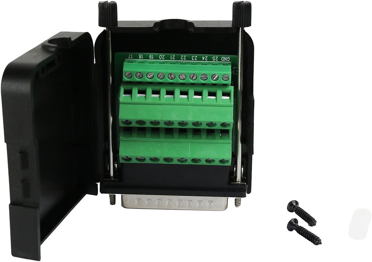 DB25 Db25 TwinkleBay Connector to Wiring Terminal Breakout Board Solder-Free (Male Adapter with Case)