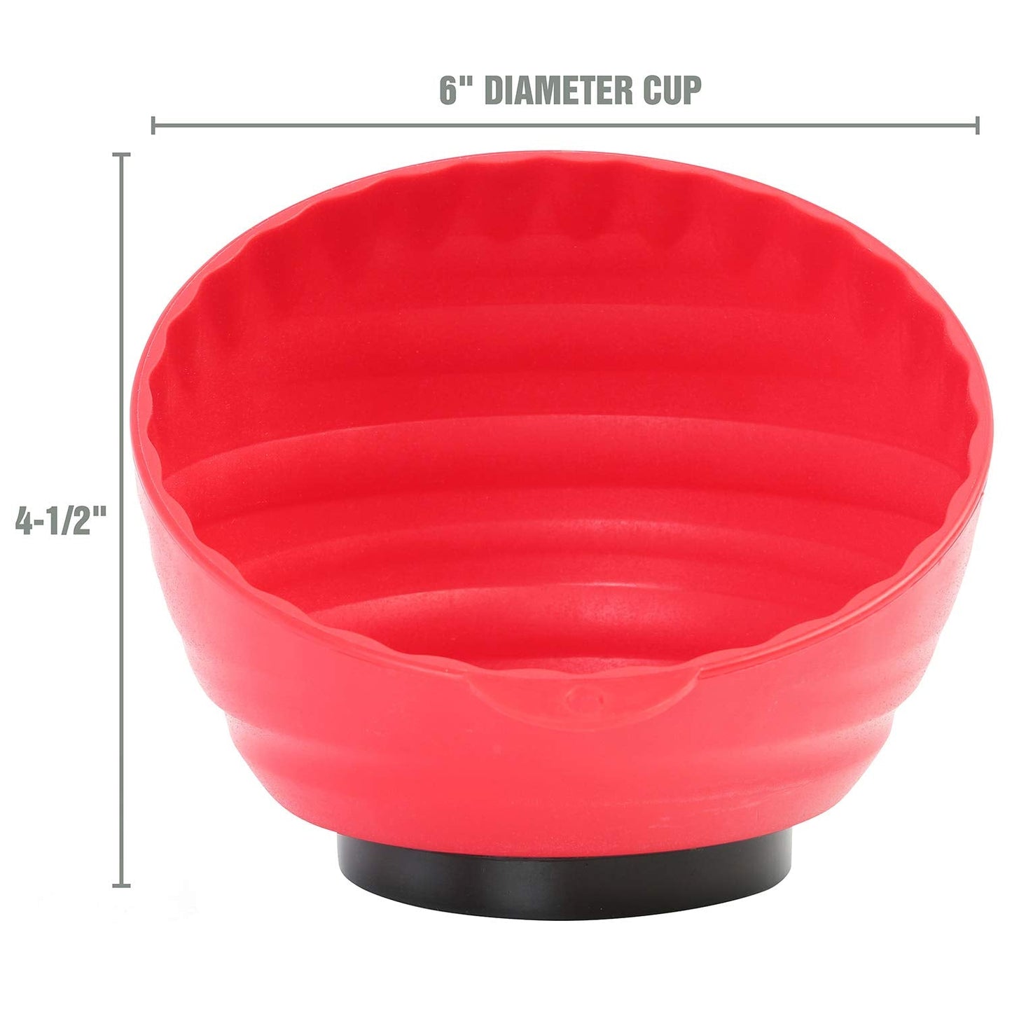 OEMTOOLS 25333 Red Magnetic Nut Cup, Curved Magnetic Parts Tray Holds Up to 5 Pounds, Attaches To Metal Surfaces, Multi-Use Nuts And Bolts Organizer Made From Durable ABS Plastic