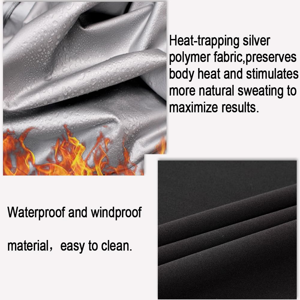 LAZAWG Sauna Suit for Men Long Sleeve Sweat Shirt Zipper Sauna Jacket Top for Gym Workout Exercise