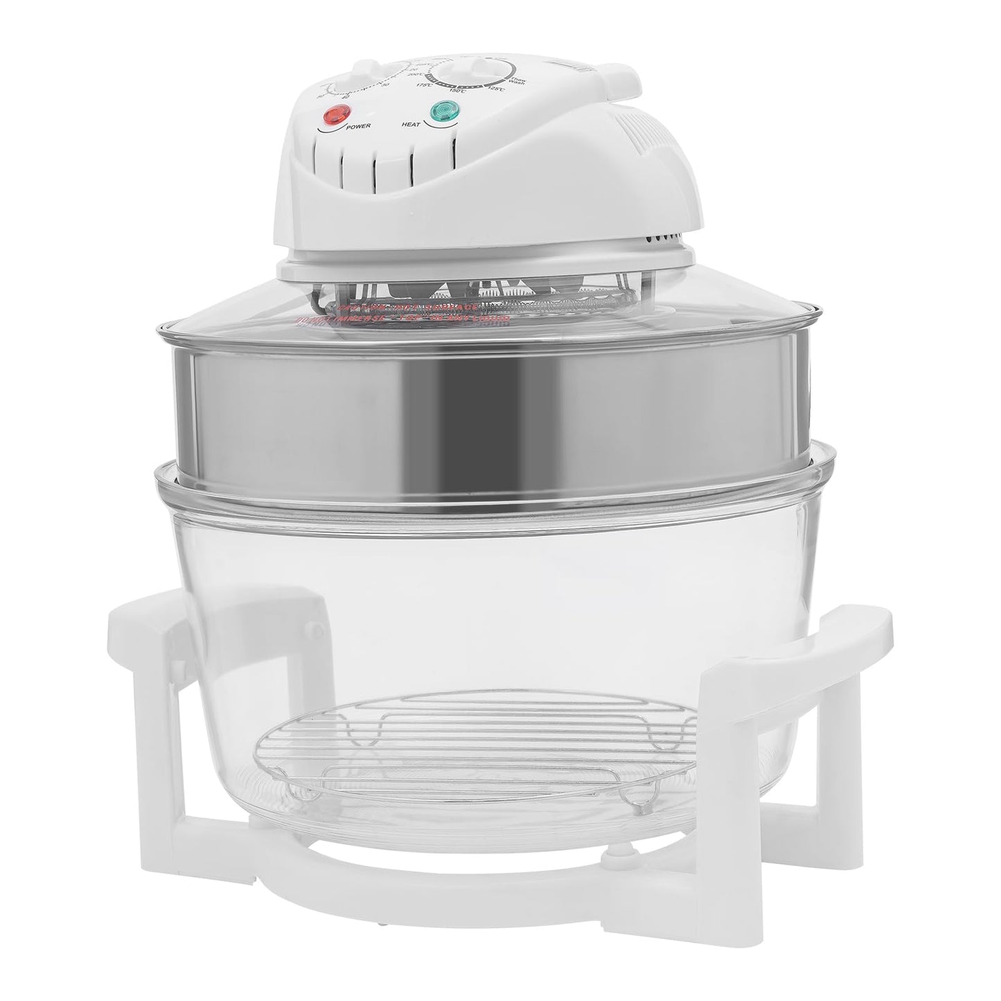 Ageanbri 17L Glass Air Fryer, 360-Degree and 110V Viewable Convection Oven with Adjustable Expansion Ring for Home Use, Oil-Free Cooking，French Fries,Fish,Cake