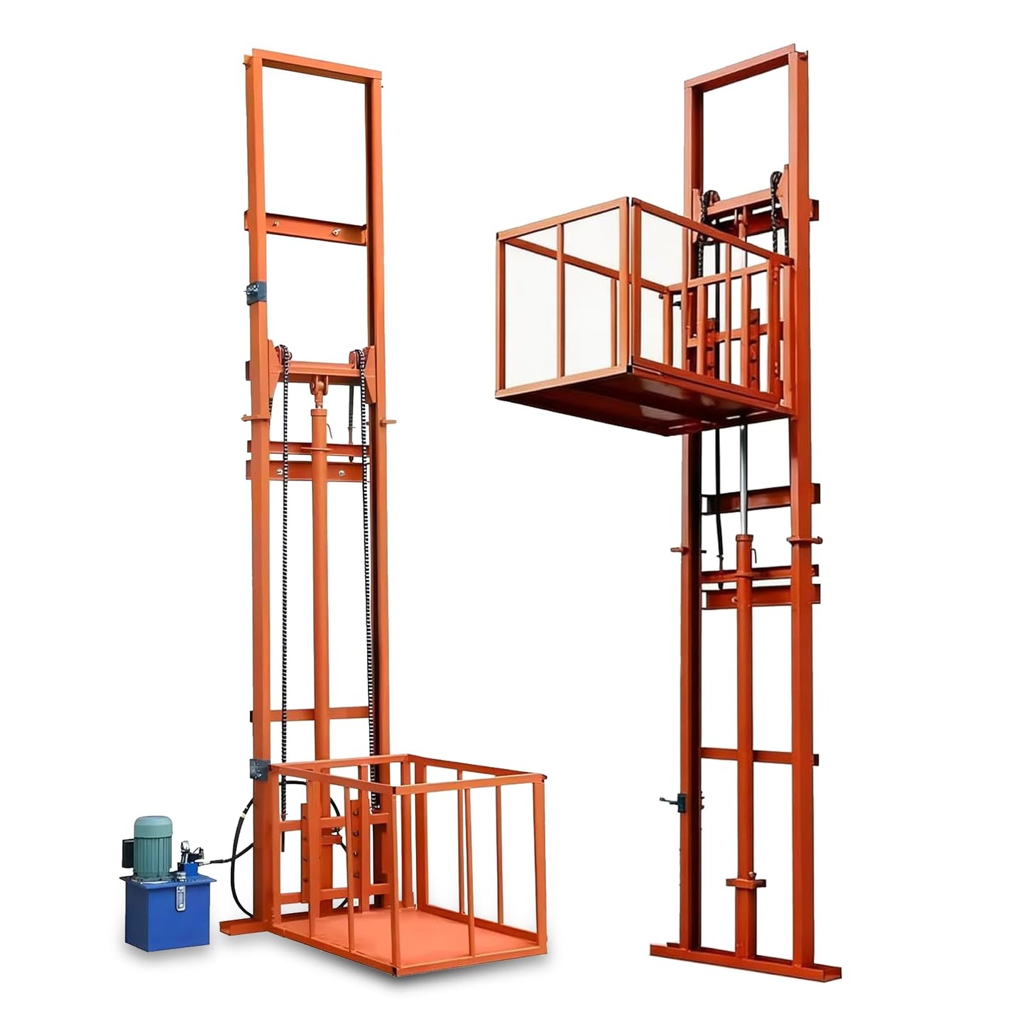 2200Lbs Load Electric Lift Platform 9.8FT Lifting Height Home Elevator Wall Mounted Hydraulic Lifting Rail Hoist for Home、Factory、 Warehouse