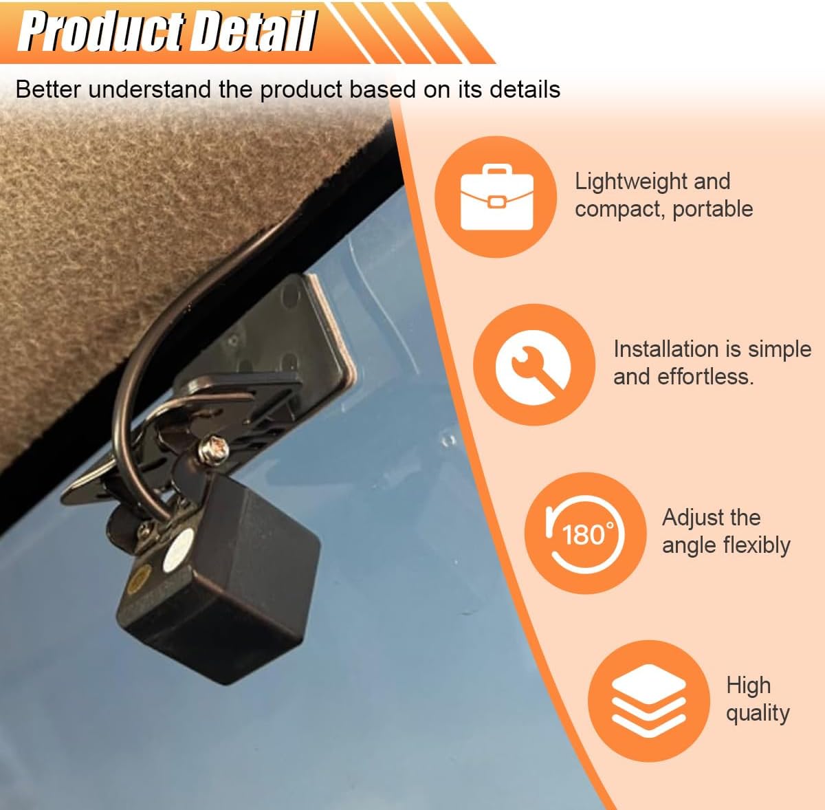 Tuxihapp (1Set) Car Rear View Camera Mount - Adjustable Dash Cam Reverse Camera Holder Vehicle Backup Camera Mount