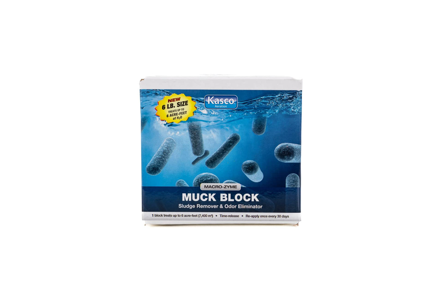 Kasco Macro Zyme Time Release Block Beneficial Bacteria Pack of 2 | Muck Remover for Ponds & Lakes | Non-Chemical Lake & Pond Treatment for Eliminating Sludge & Odors | Treats Up to 6 acre-feet 12 lb.