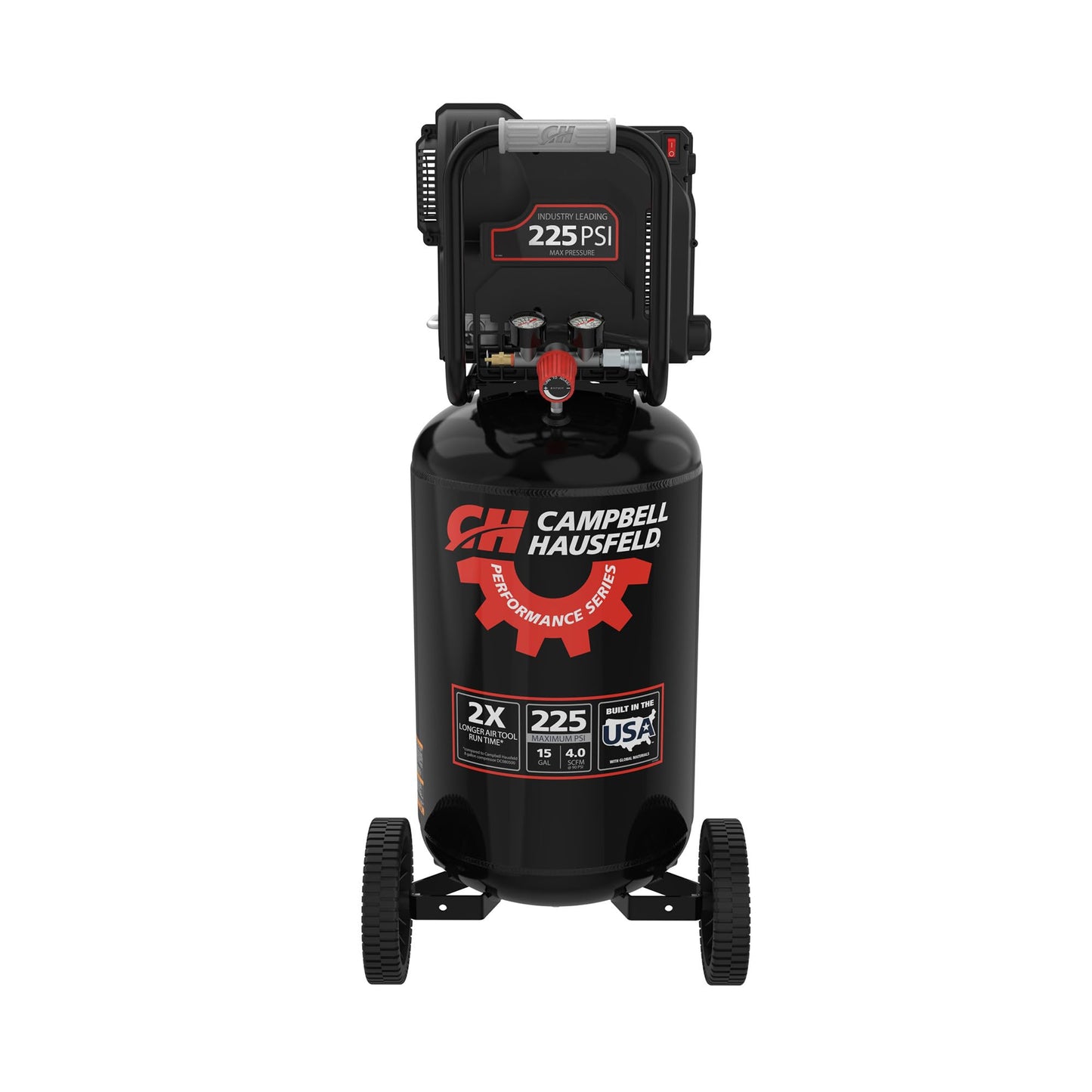 Campbell Hausfeld 15 Gallon Vertical Air Compressor, 225 PSI, Oil‑Free