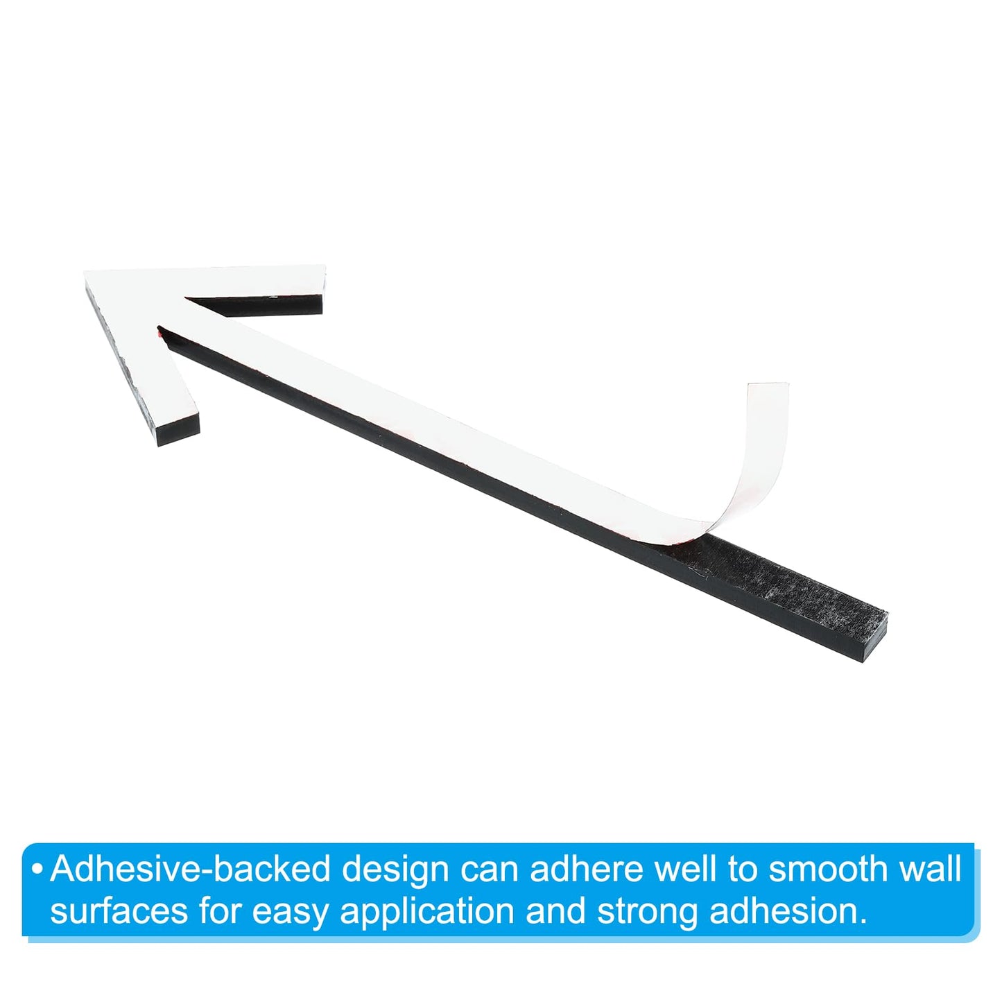 PATIKIL 6.3" Self Stick Arrow Sign, 2 Pack Acrylic Directional Sign Sticker Self-Adhesive for Indoor/Outdoor Wall Marking, Black