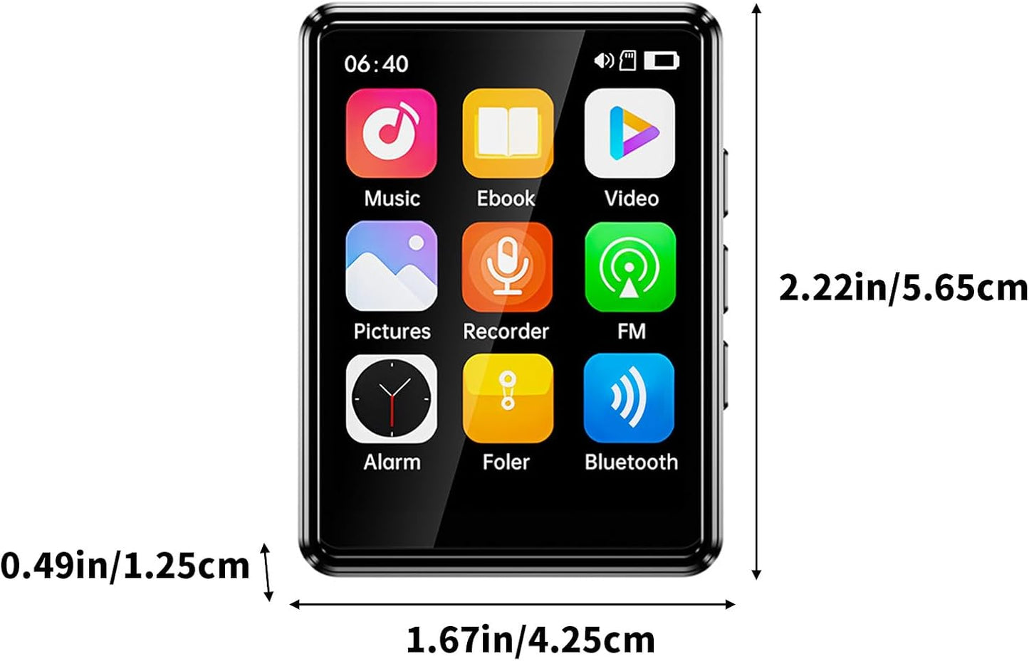 Lovskoo Mp4 Mp3 HD Touchs Screen Player, Player for Sports, Travelling Portable Music Player with E-Book Reading HD