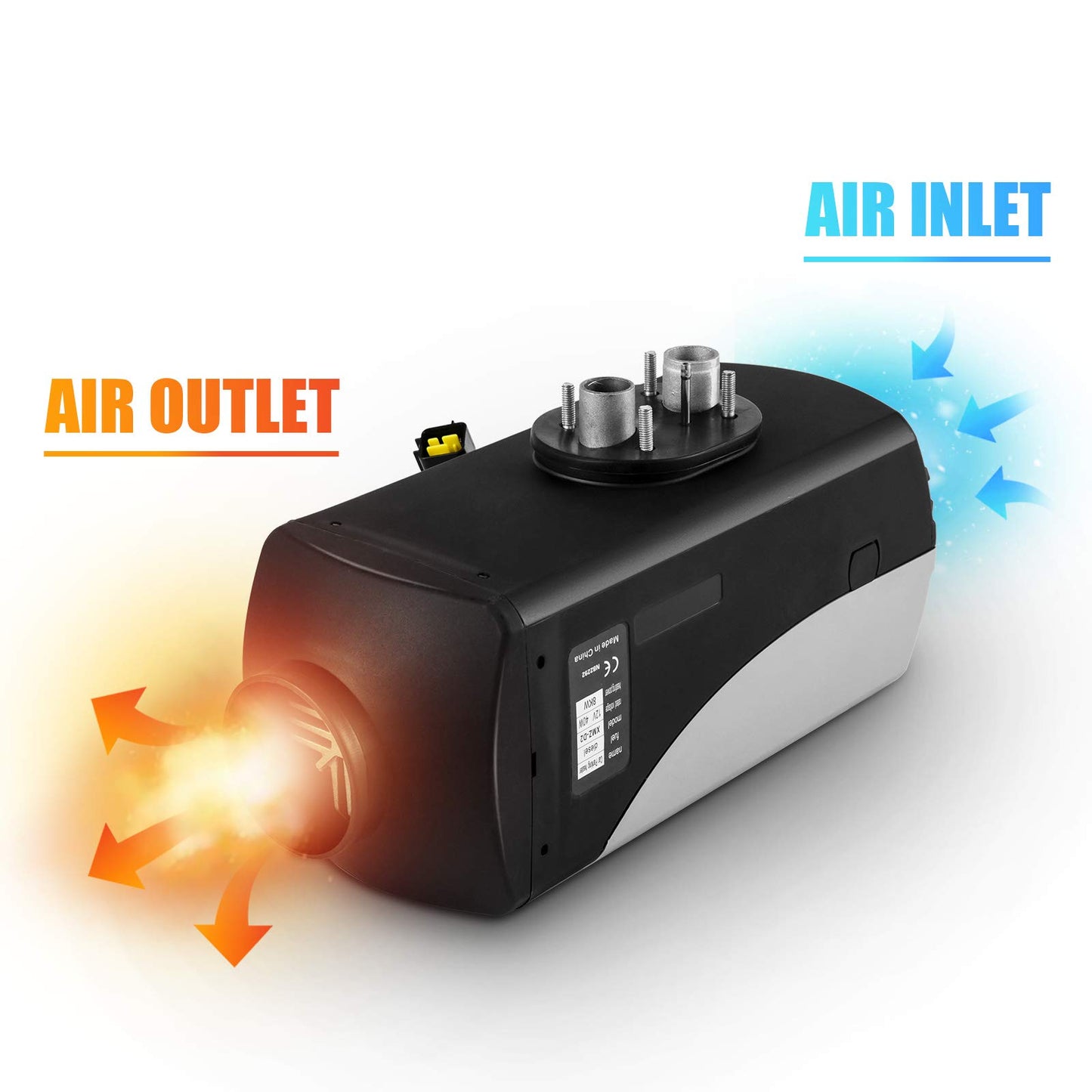 Fiberfly Diesel Heater 8KW, 15L Tank, Diesel Air Heater 12V,Muffler, Diesel Parking Heater with LCD Thermostat Monitor & Remote Control for Bus Boat and Motor-home