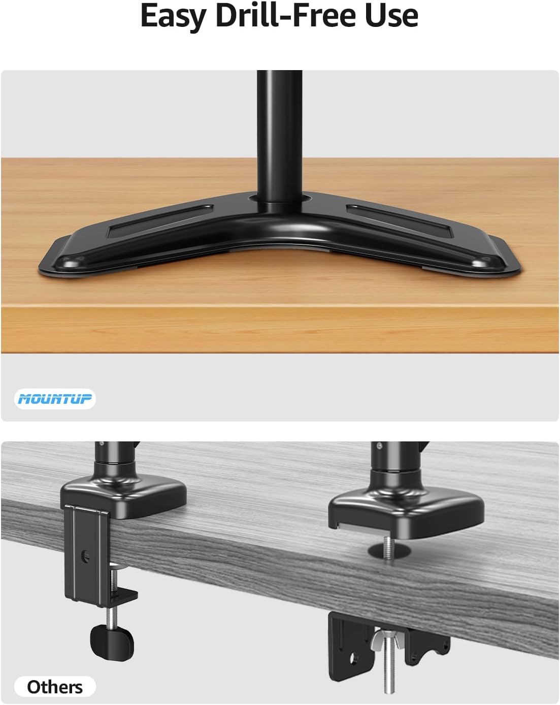MOUNTUP 13'' 32'' 17.6 lbs, 75x75/100x100 MU0023 Single Monitor Stands, Freestanding VESA Monitor Desk Mount fits