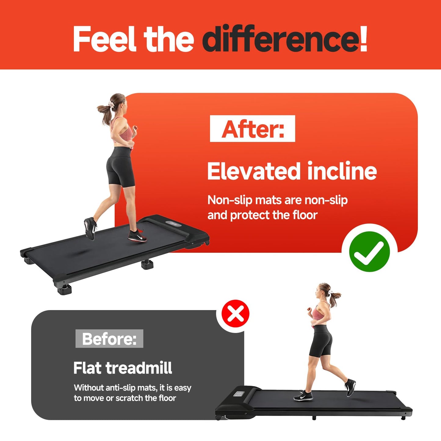Piszvbej 4-Pack Treadmill Incline Riser Blocks (Black)