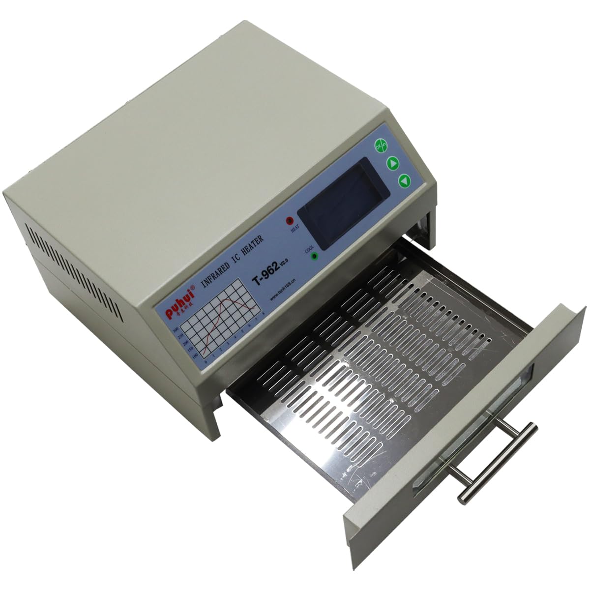 INTBUYING 110V Reflow Oven T962 v2.0 800W Micro-computer Control Reflow Soldering Machine with 7.1x9.3Inch Soldering Area Drawer Type Lead Infrared IC Heater Free Reflow Soldering Machine