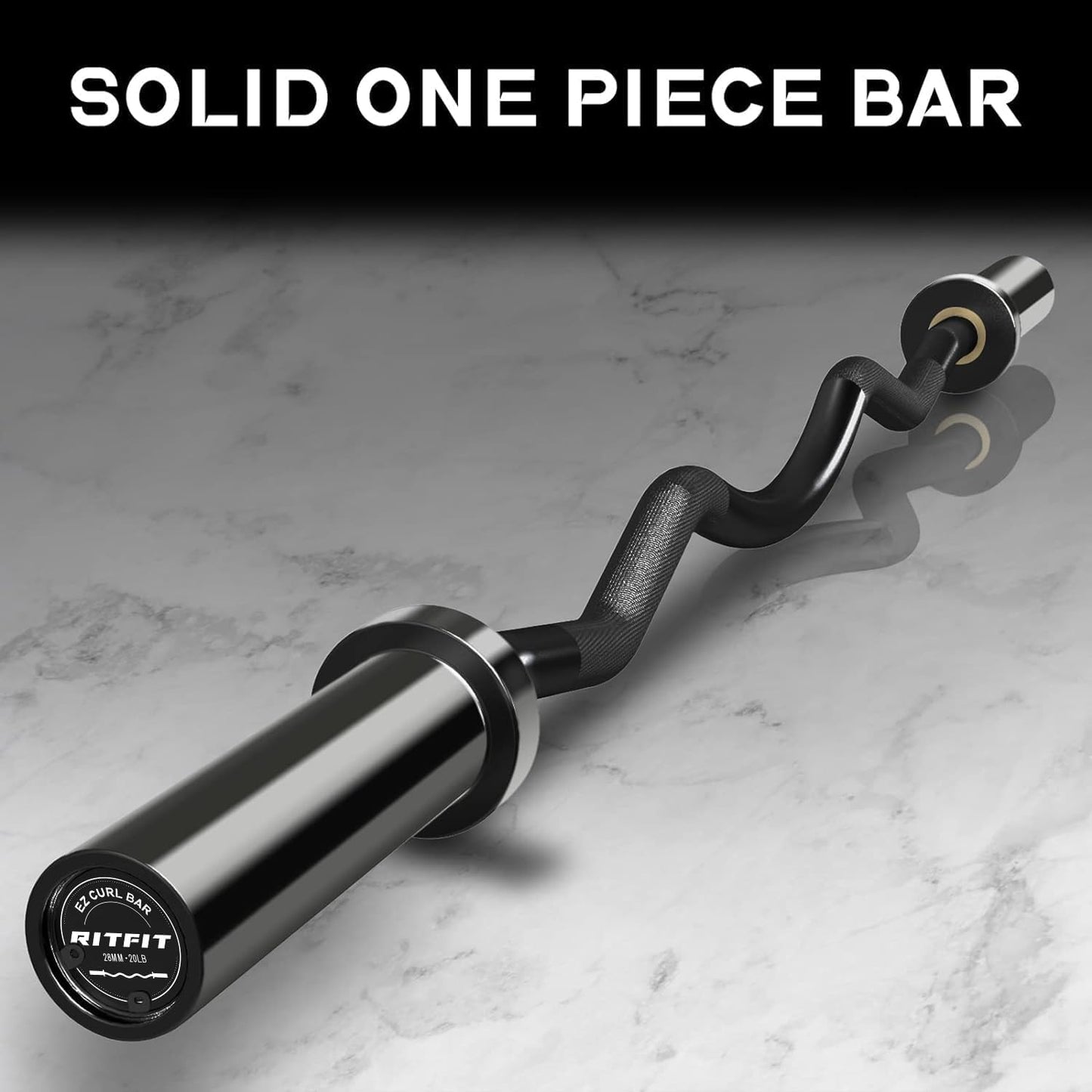RitFit 2 Inch EZ Curl Bar with Weights, 350LBS Weight Capacity Olympic Curl Barbell for Bicep, Tricep and Weight Lifting Exercises, with 85LBweights