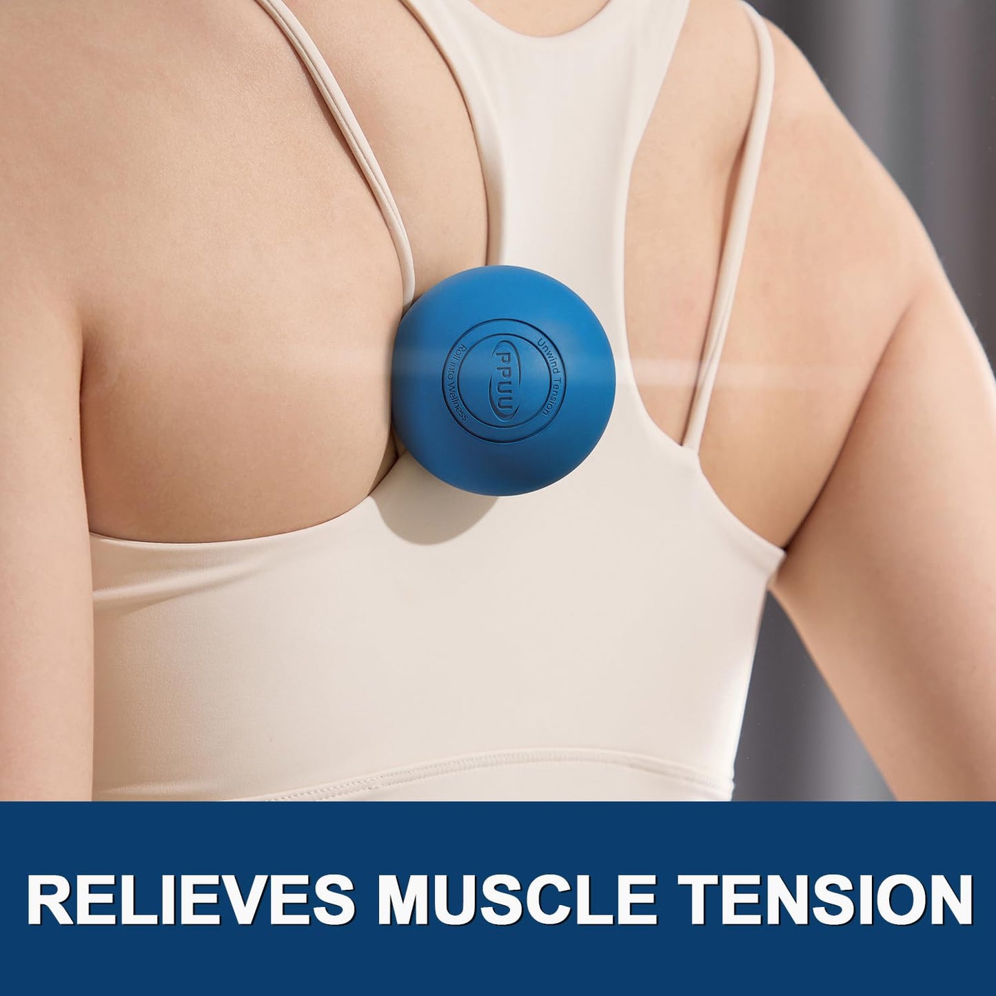 Lacrosse Ball Massage Ball for Myofascial & Trigger Point Release, Muscle Knots, Yoga Therapy – Improves Joint Mobility & Relieves Pain – Back, Neck, Chest, HIPS, Legs – 2.5-Inch Solid Blue Rubber