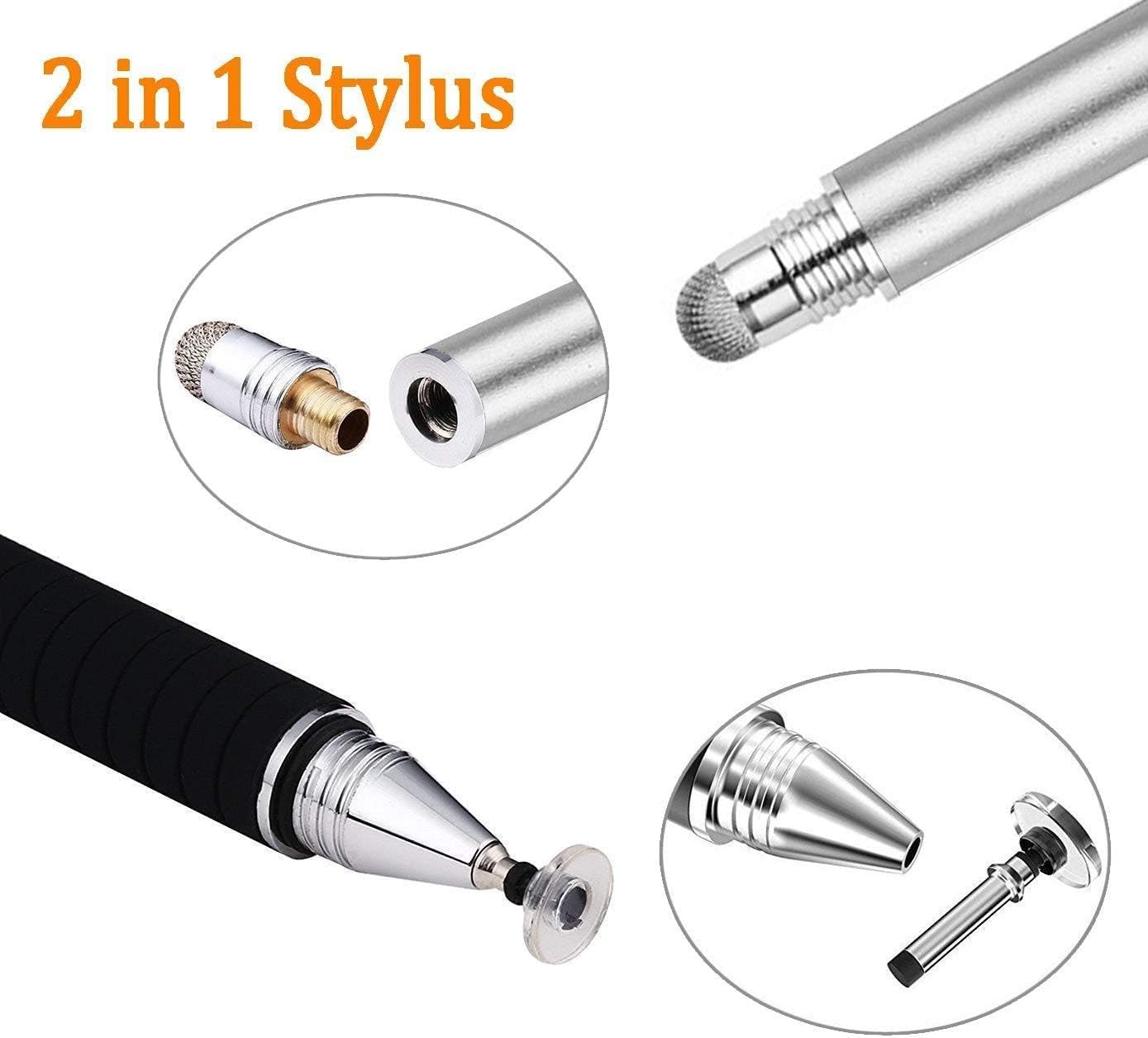 Mixoo 2-in-1 Stylus Pen for Touchscreen, Disc and Fiber Tip Sensitivity and Precision, Stylus for iPad, iPhone Tablet