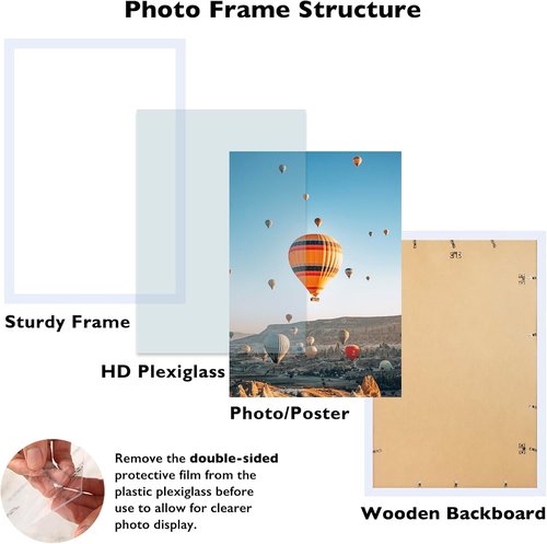 JCJMY 22.375x34 Picture Frame - Versatile White Frame for Horizontal & Vertical Wall Display