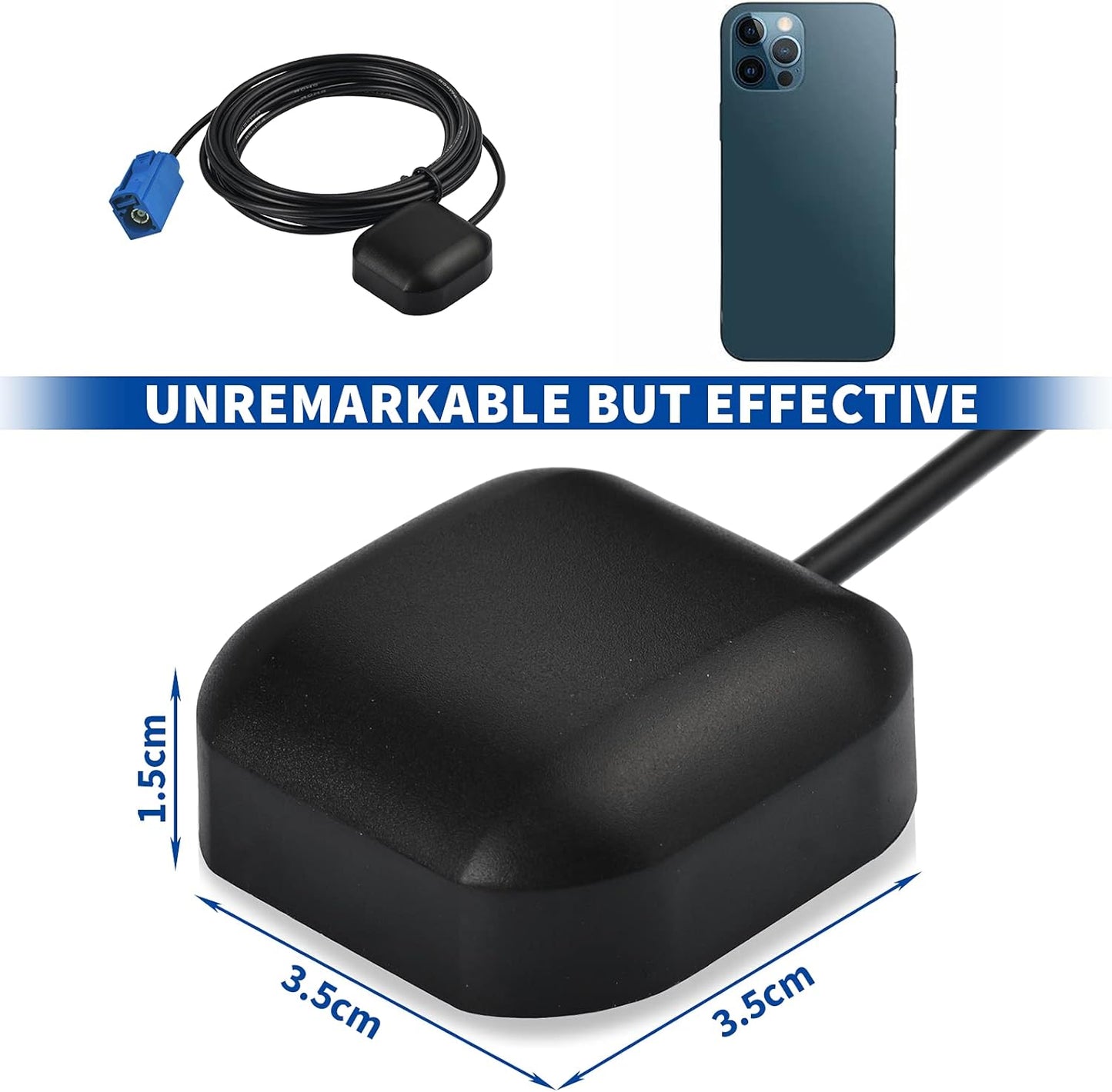 BINGFU Vehicle Waterproof Active GPS Navigation Antenna Fakra C Blue GPS Antenna Compatible with Car Truck SUV Head