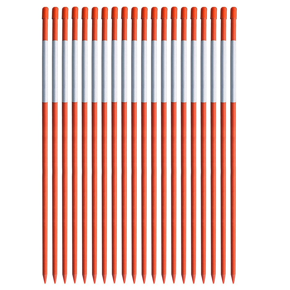 40Pcs Driveway Marker Reflective Driveway Poles Fiberglass Snow Stakes with Reflective Tape for Easy Visibility at Night (4Ft-40Pcs)