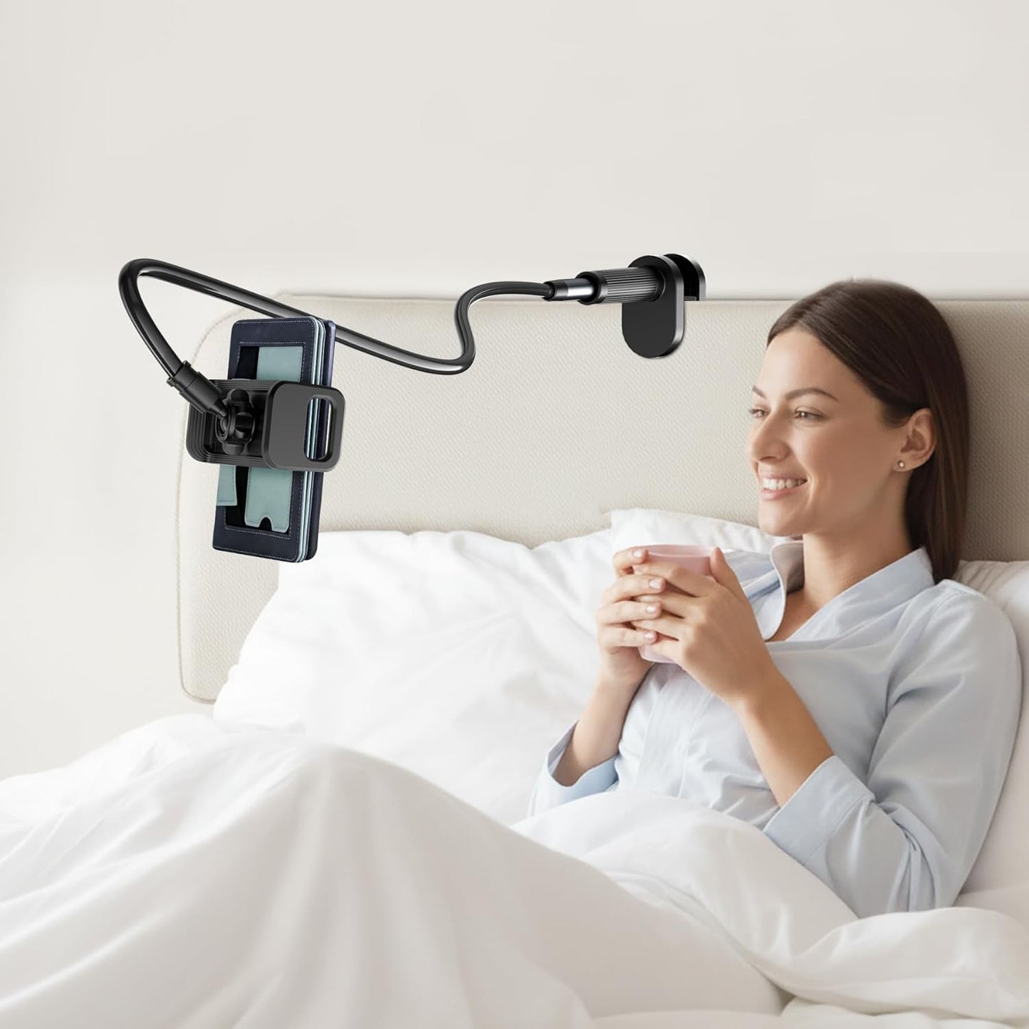 Kefotic Long Gooseneck Tablet Holder for Bed Works with Thick Case, eReader Stand Compatible with All Kindle Paperwhite