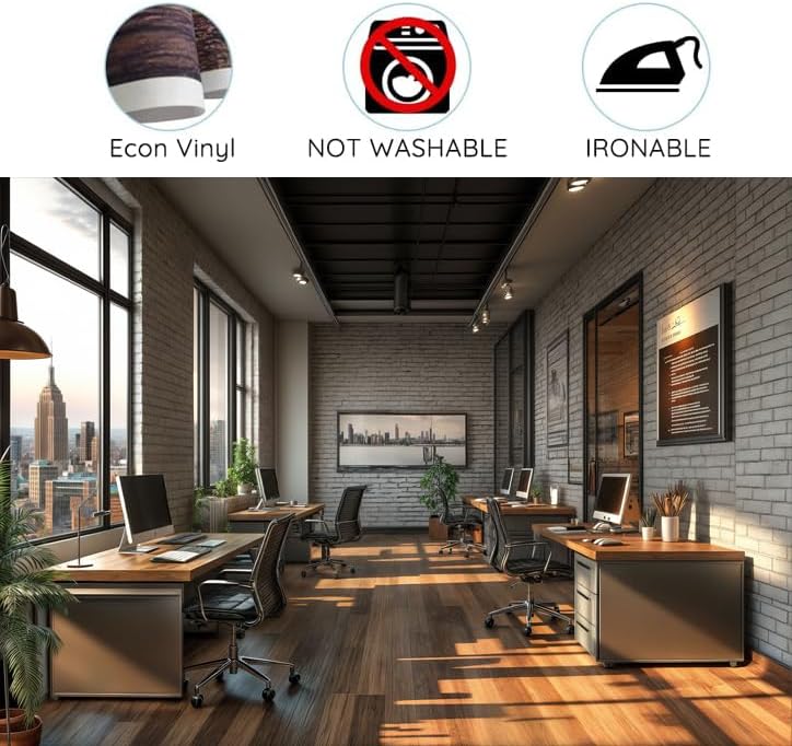 DZLGC 7X5FT Modern Office Backdrop for Video Conference, Home Business Office Meeting Decorations Interior Brick Wall