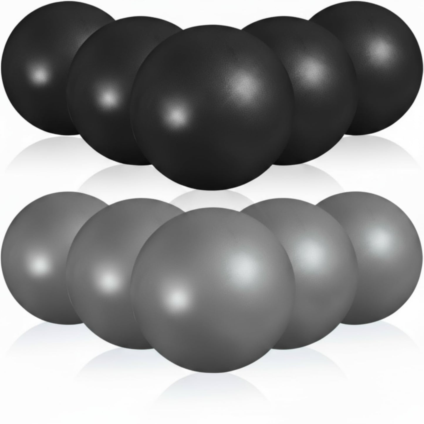 Aoriher 10 Pcs Small Exercise Pilates Ball Bulk 9 Inch Mini Yoga Balls Anti Burst and Slip for Stability Fitness Physical Therapy Stretching & Core Workout at Home Gym Office Class(Gray,Black)