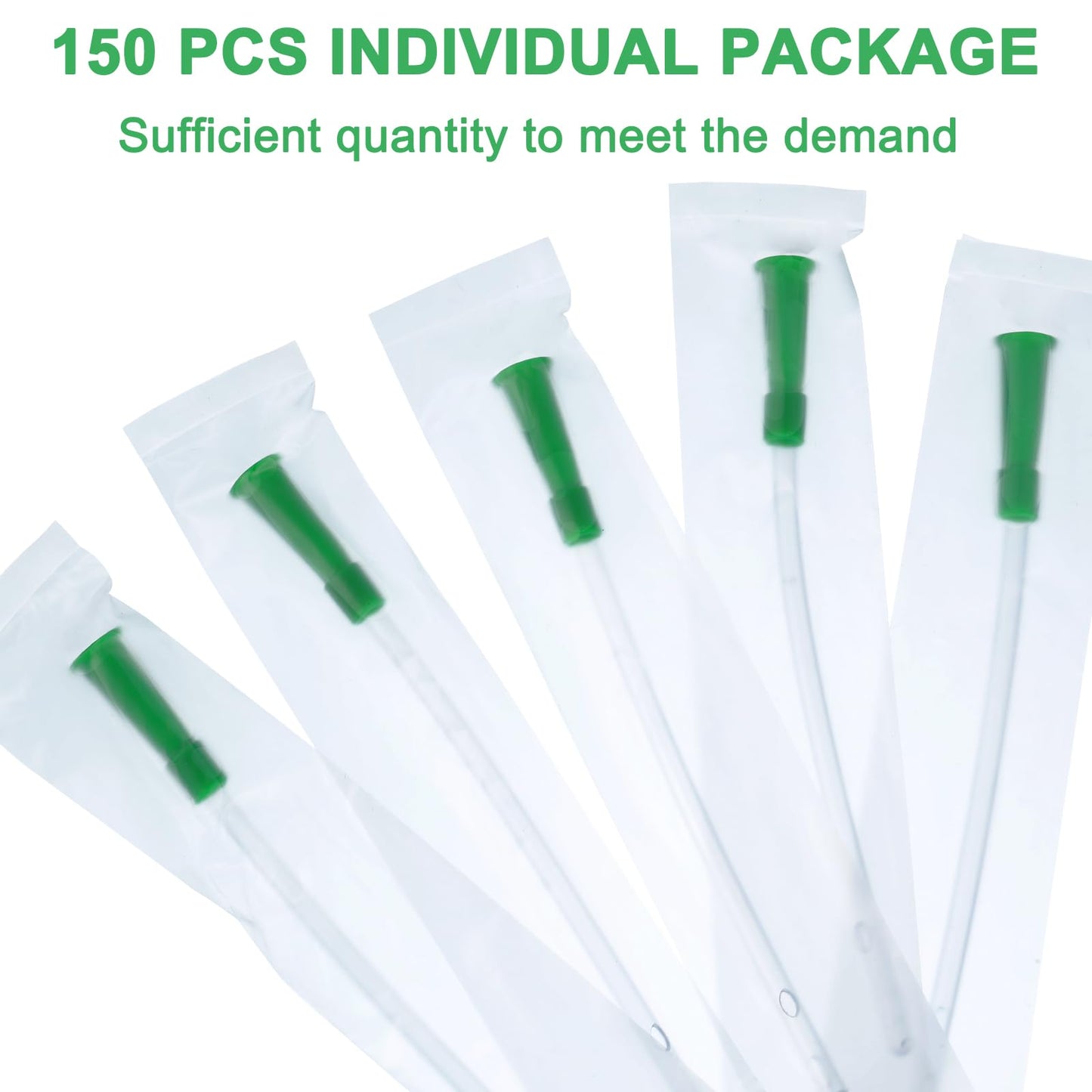 Nuanchu PVC Replacement Tubings Supplies Tubes Kit Clear Replacements Hose with Flexible Rounded End for Smooth Insert(14 FR,150 Pieces)