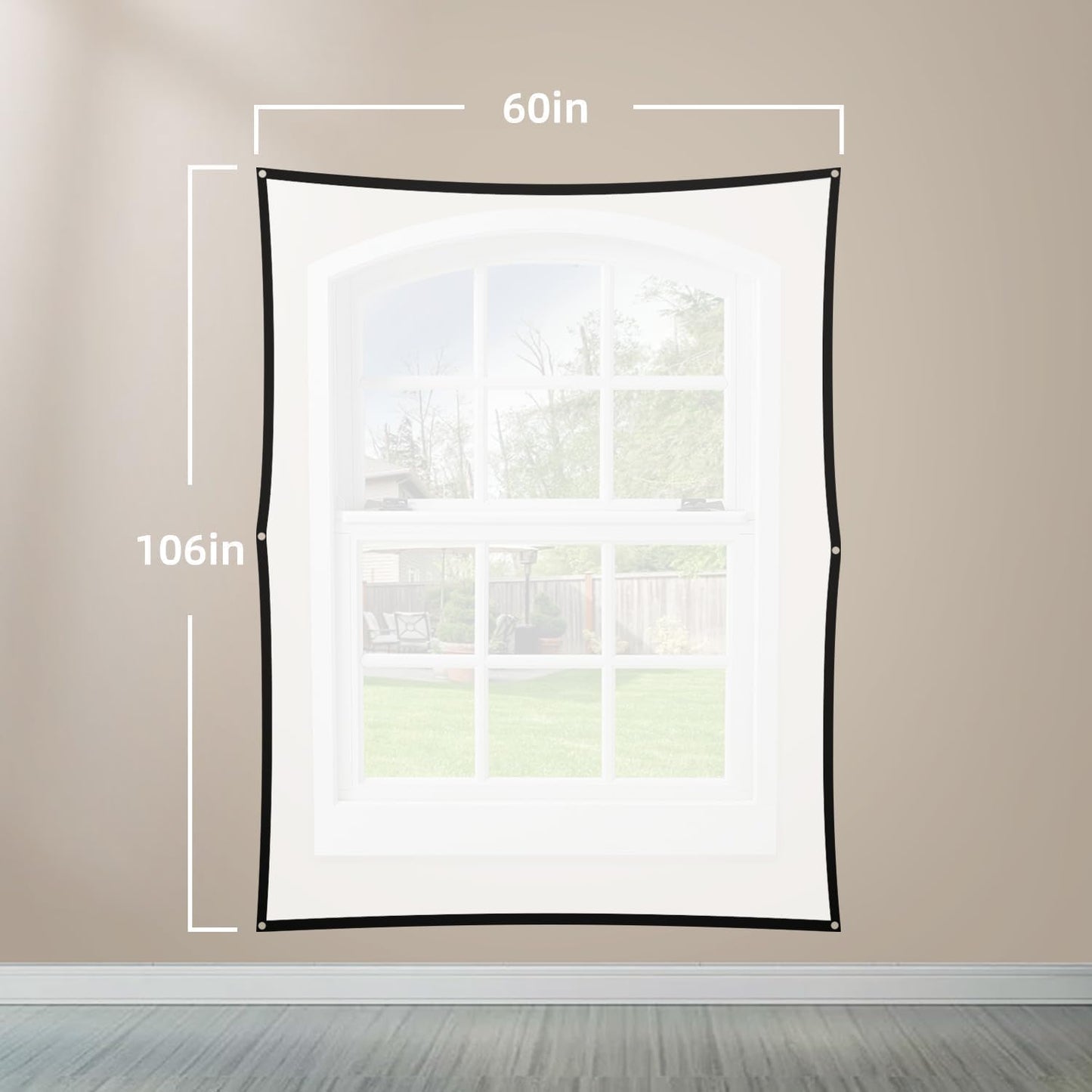 Generic 60" 106" (120Inch) x Halloween Holographic Rear Projection Screen, Anti Crease Indoor Projection Double Sided